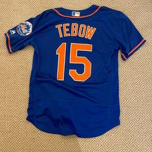 Large Vintage Official Tim Tebow New York Mets Jersey #15